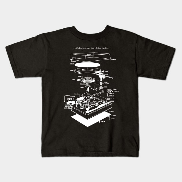 Turntable Diagram Kids T-Shirt by Pop Fan Shop